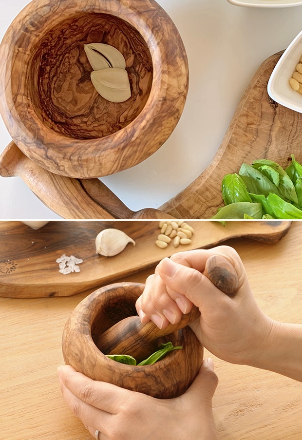 Arte Legno アルテレニョ モルタイオ すり鉢 木 木製 職人さんの手作り キッチンツール イタリア おしゃれ オリーブ