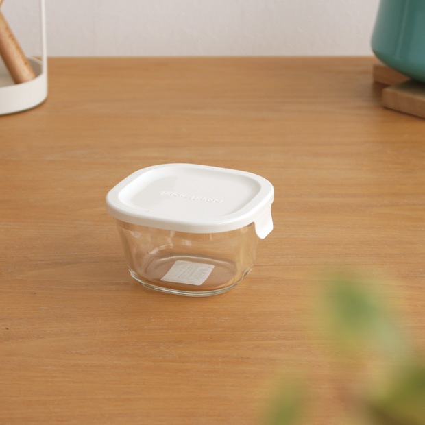iwaki イワキ パック&レンジ プチ ホワイト 200ml 角型 保存容器 耐熱ガラス 耐熱容器 PACK&RANGE