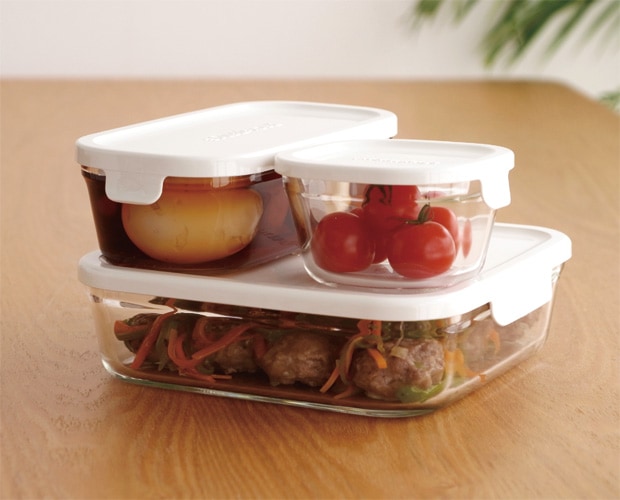 iwaki イワキ パック&レンジ BOX 小 ホワイト 800ml 角型 保存容器 耐熱ガラス 耐熱容器 PACK&RANGE