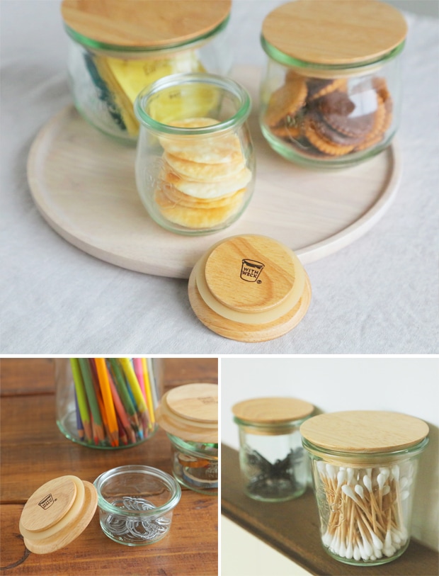 WECK フラット トップ 木のフタ M 蓋 WITH WECK FLAT TOP WOODEN LID ウェック 保存容器 保存瓶 WW-023M