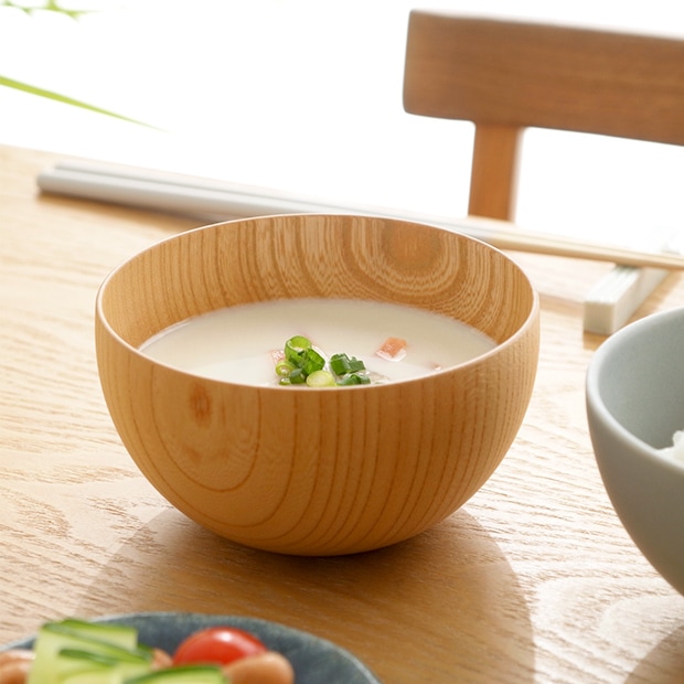 SHIRASAGI しらさぎ ボウル ナチュラル ほお けやき くり お椀 汁椀 みそ汁 スープボウル 日本製 天然木 白鷺木工