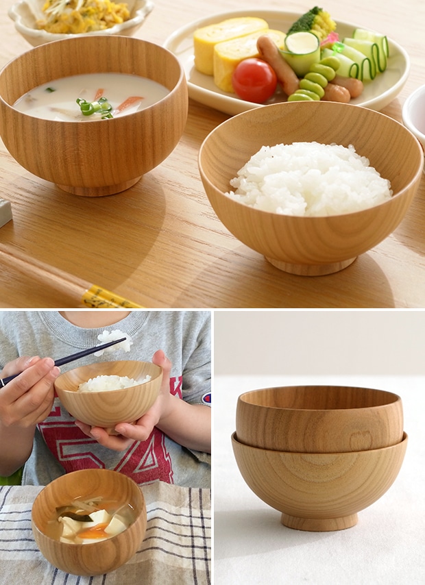 SHIRASAGI しらさぎ椀S ナチュラル さくら 子供用 お椀 汁椀 みそ汁 日本製 天然木 白鷺木工