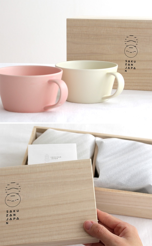 SAKUZAN Sara セット マグカップ ペア 木箱入り ギフトセット 作山窯 美濃焼 食器 日本製 和食器 贈り物 プレゼント