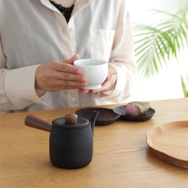 宮崎製作所 急須 小 茶こし Miyaco ミヤコ 茶き ざらめ急須 くろいろ急須 ステンレス 天然木 燕 日本製