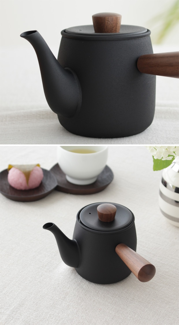 宮崎製作所 急須 小 茶こし Miyaco ミヤコ 茶き ざらめ急須 くろいろ急須 ステンレス 天然木 燕 日本製