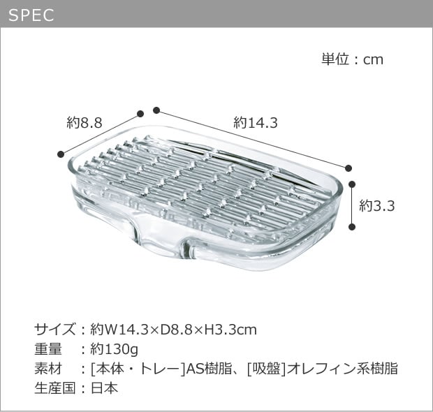 ソープディッシュ 水が切れる シンクキャディ 石鹸置き ソープトレー 日本製 ライクイット