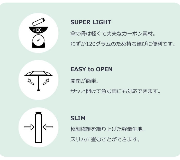 晴雨兼用 折りたたみ日傘 レディース PUスーパーライト 軽量 ボーダーミニ because ビコーズ UVカット 紫外線防止