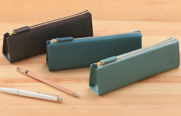 ペンケース 革 本革 プリズムレザー レディース シンプル 三角 シンプル おしゃれ かわいい 筆箱 corale