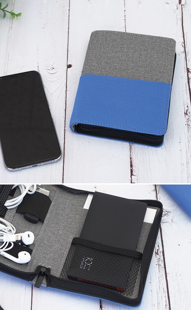 モバイルアクセサリー収納 ポーチ 万能ポーチ ガジェットケース 小物 収納 スマートフォンアクセサリーオーガナイザー M