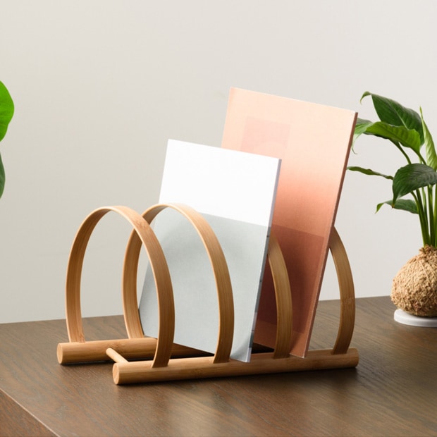 GUDEE ブックスタンド 本立て 本棚 卓上 収納 木製 竹 SPIRO Magazine Holder GudeeLife