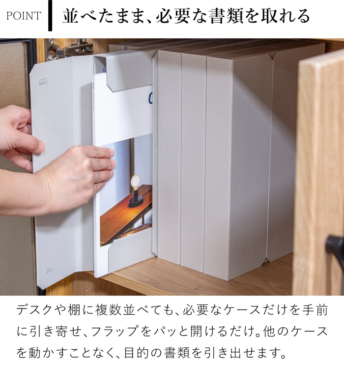 一新堂 ドキュメントケース 厚さ60mm A4 3冊セット チップボール マグネット 書類収納 書類ケース デスク収納 持ち運び 日本製