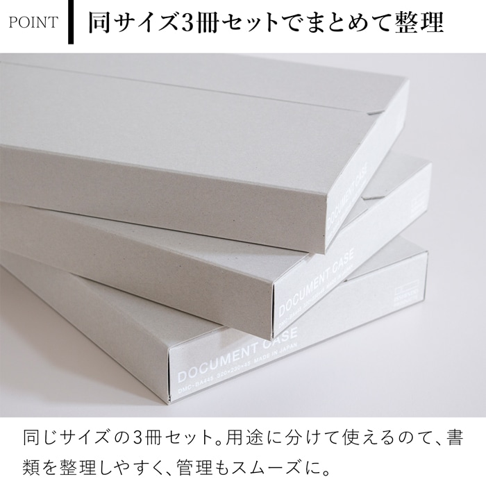 一新堂 ドキュメントケース 厚さ45mm A4 3冊セット チップボール マグネット 書類収納 書類ケース デスク収納 持ち運び 日本製