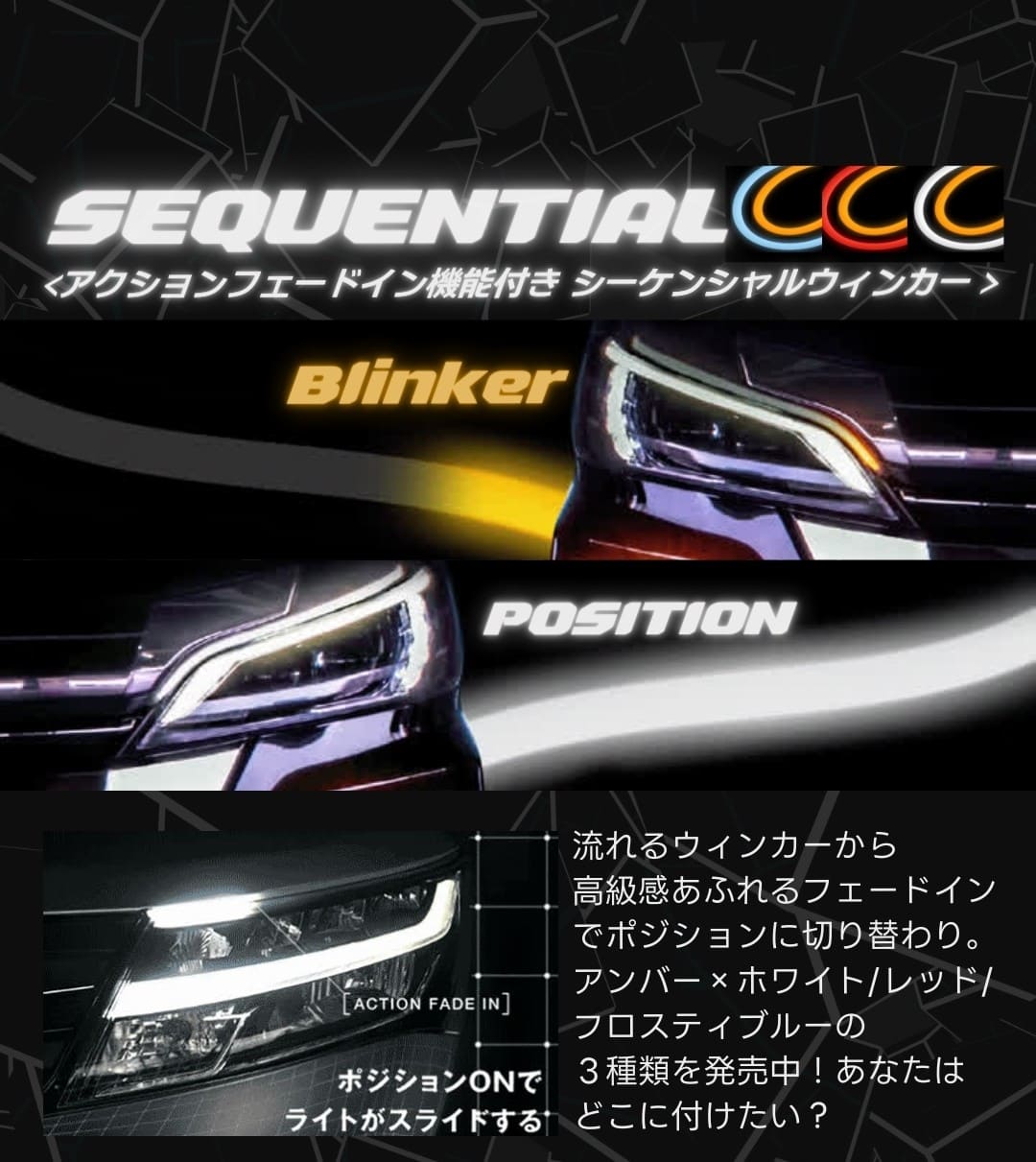 RAV4 シーケンシャルウィンカー 流れるLEDテープ