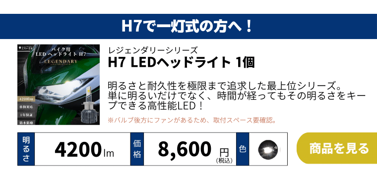 バイク用LEDヘッドライト H4 Hi/Lo