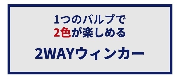 1つのバルブで2色が楽しめる 2WAYウィンカー