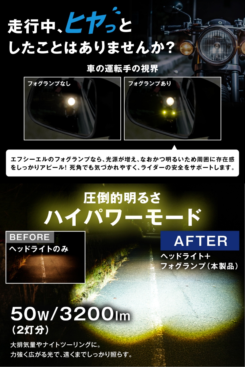 ハンターカブなど夜道の安全をサポート