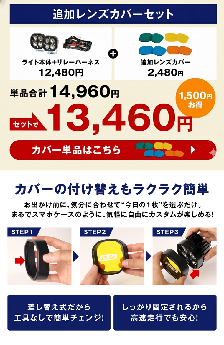 カバー付け替えも簡単