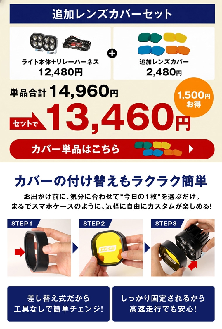 カバー付け替えも簡単