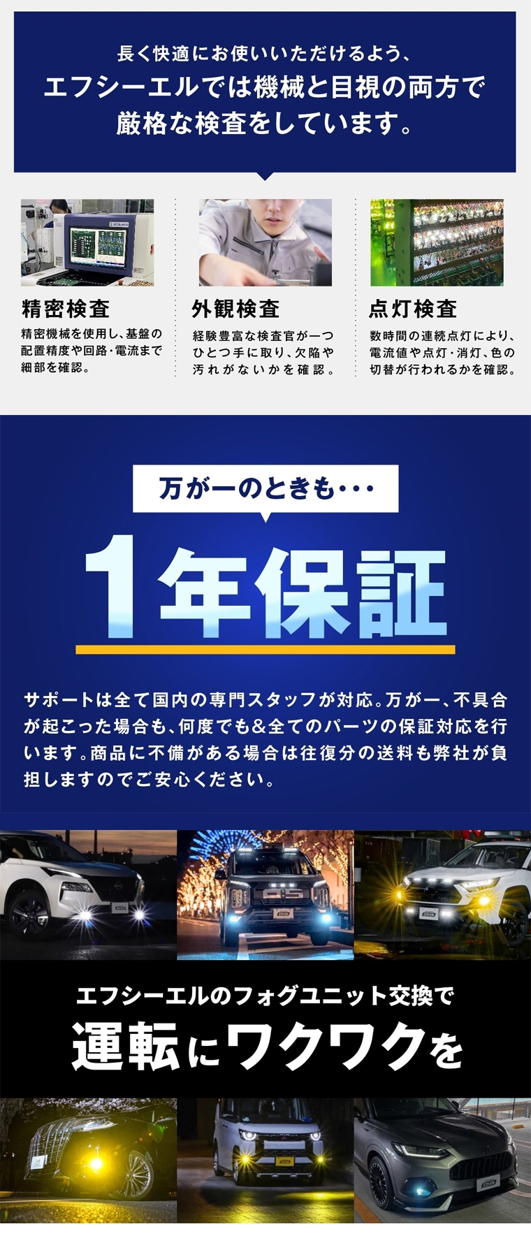 厳格な検査 純正LED交換用 フォグランプ レンズユニット fcl