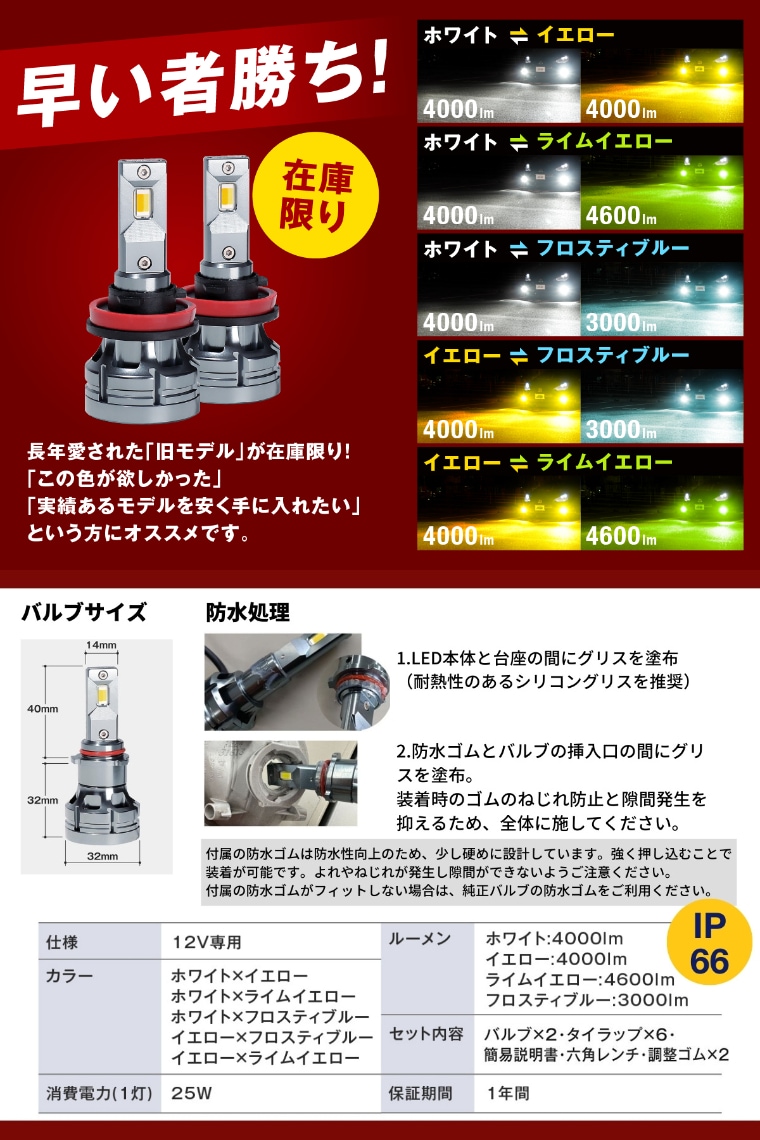 2色切り替えハイエースフォグランプ