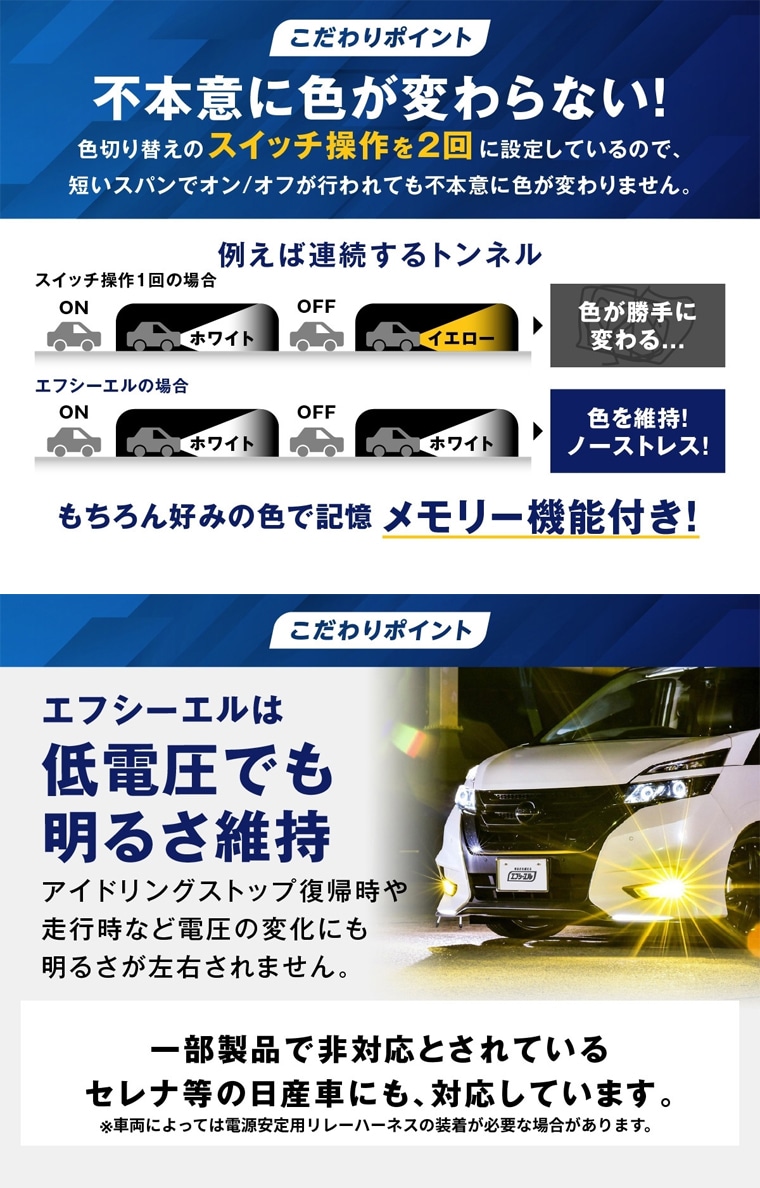 セレナ等の電圧変化にも強い設計