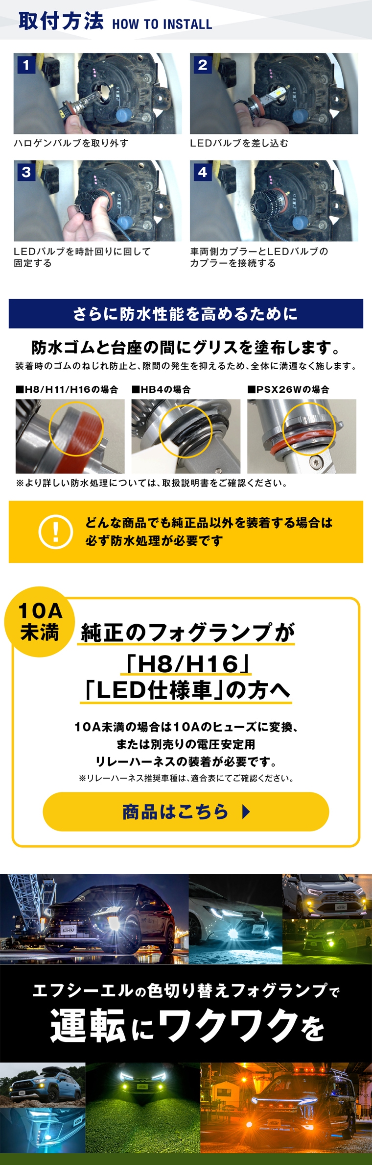 簡単取付 フォグランプ 交換方法