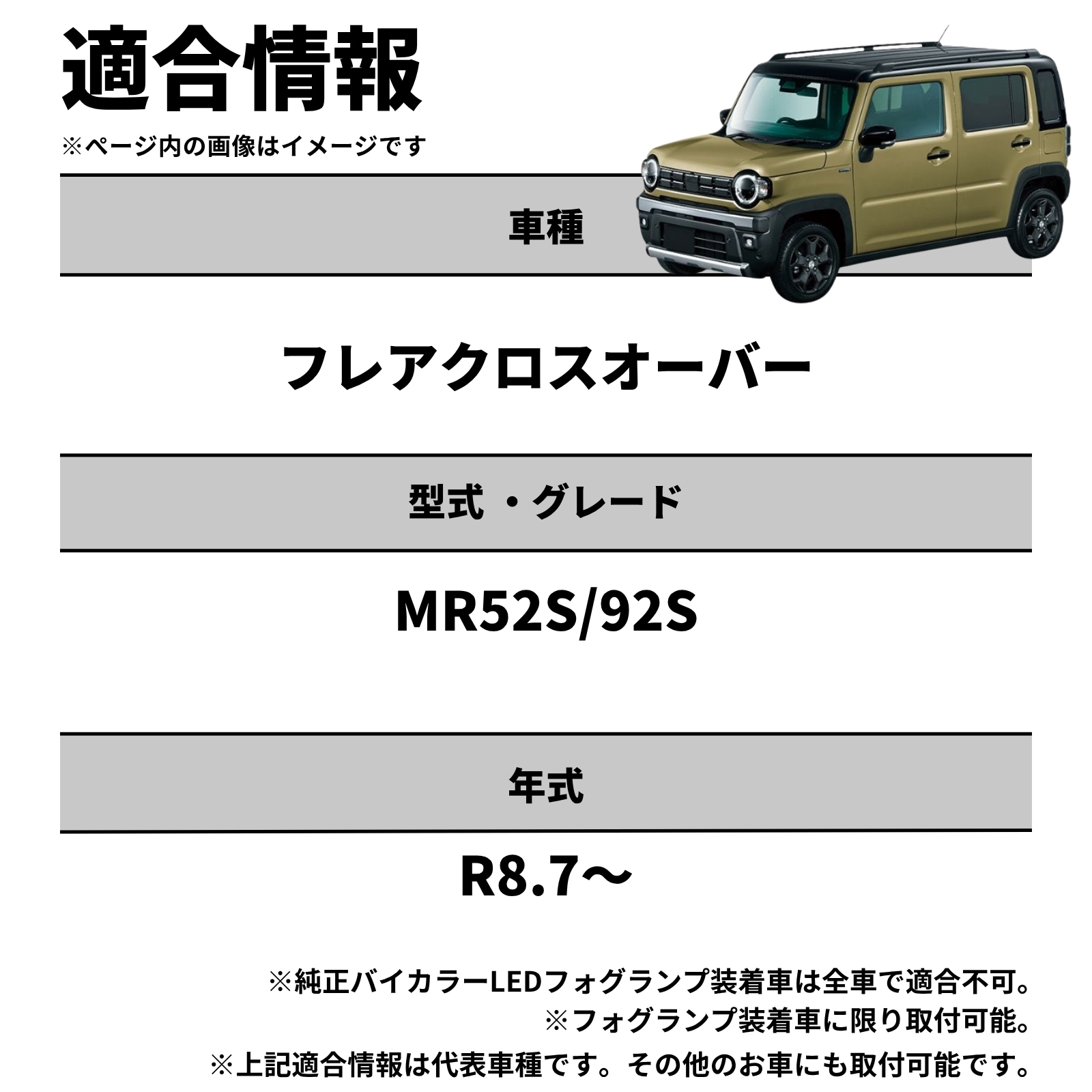 フレアクロスオーバー 純正LEDフォグ専用 L1B 2色切替LEDバルブ 3色