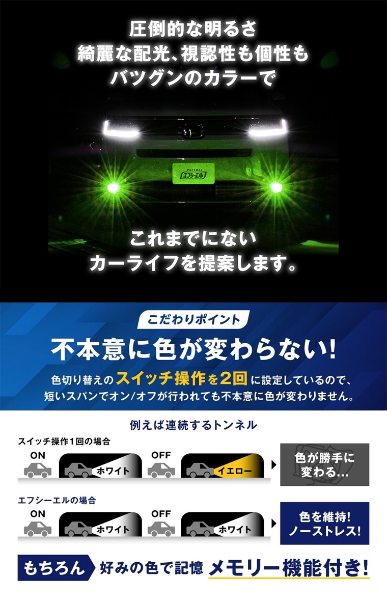 セレナc28適合バイカラーフォグ球