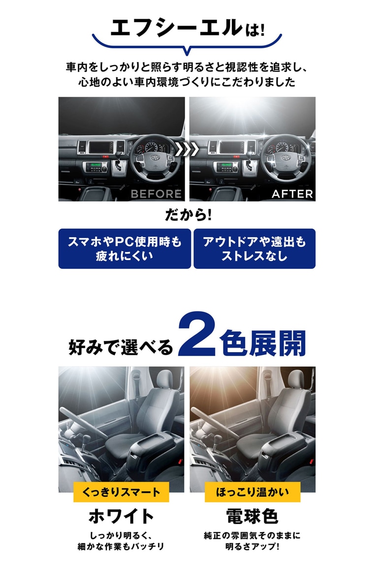 温かい電球色と白の選べるカラー