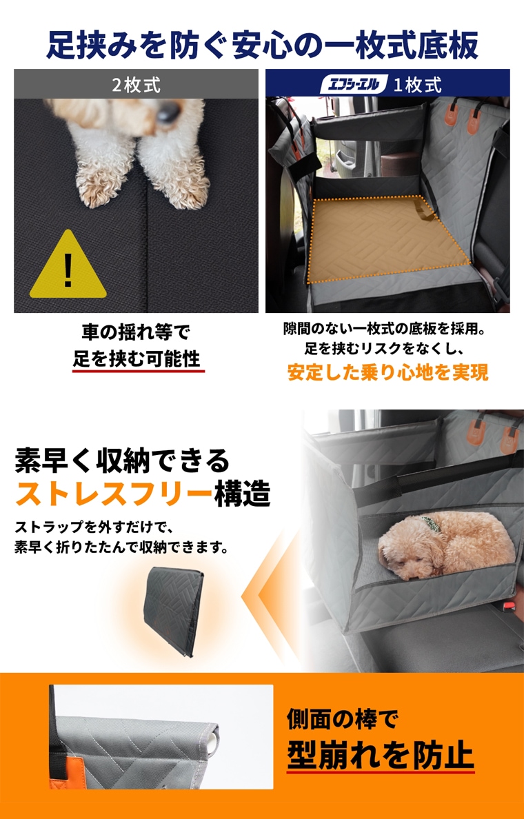 足挟みを防ぐカーベッド