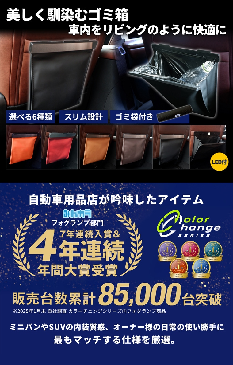 車用ゴミ箱スリム収納ケース