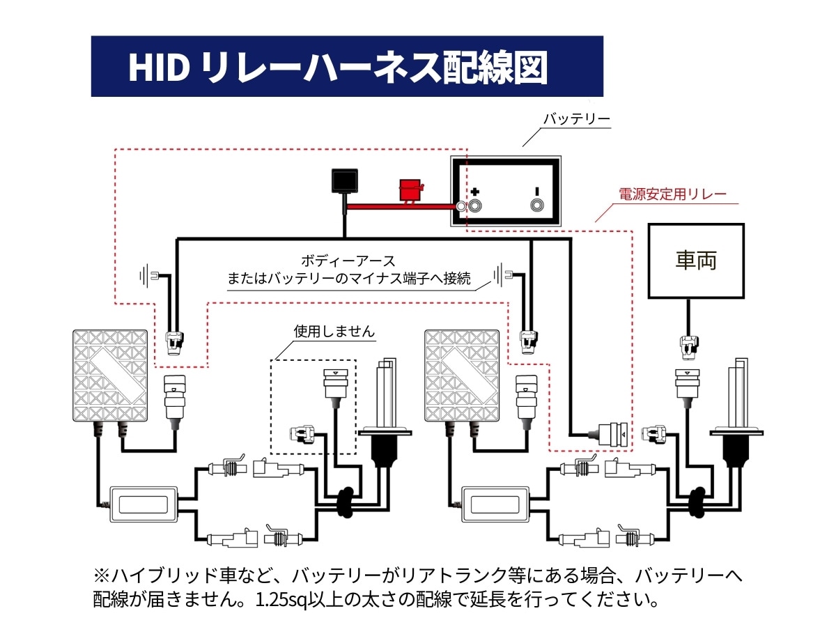 リレーハーネス 取付簡単 設計