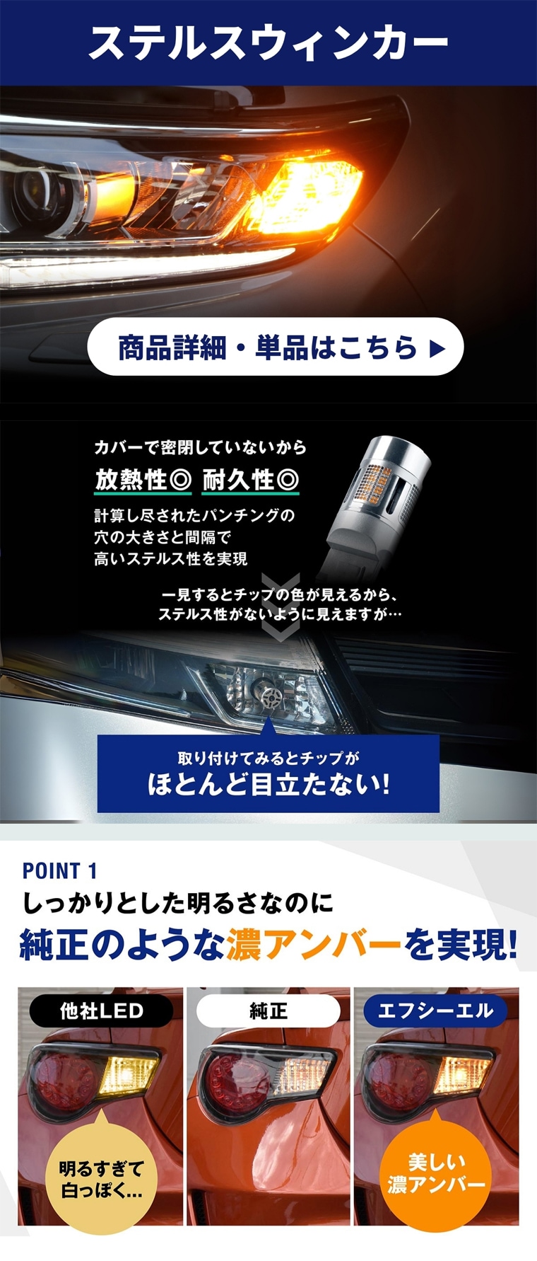 抵抗内蔵ハイフラ防止ステルスウインカー