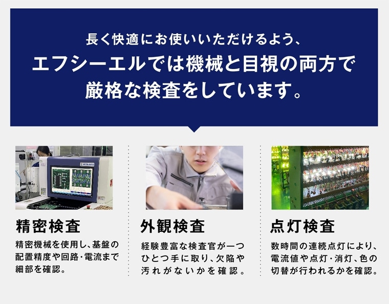 長期利用を考慮した厳格な品質検査体制