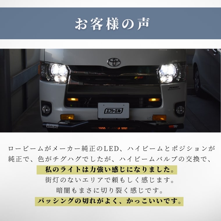 ハイエース 200系専用 HB3 LEDヘッドライト ハイビーム【公式通販】fcl