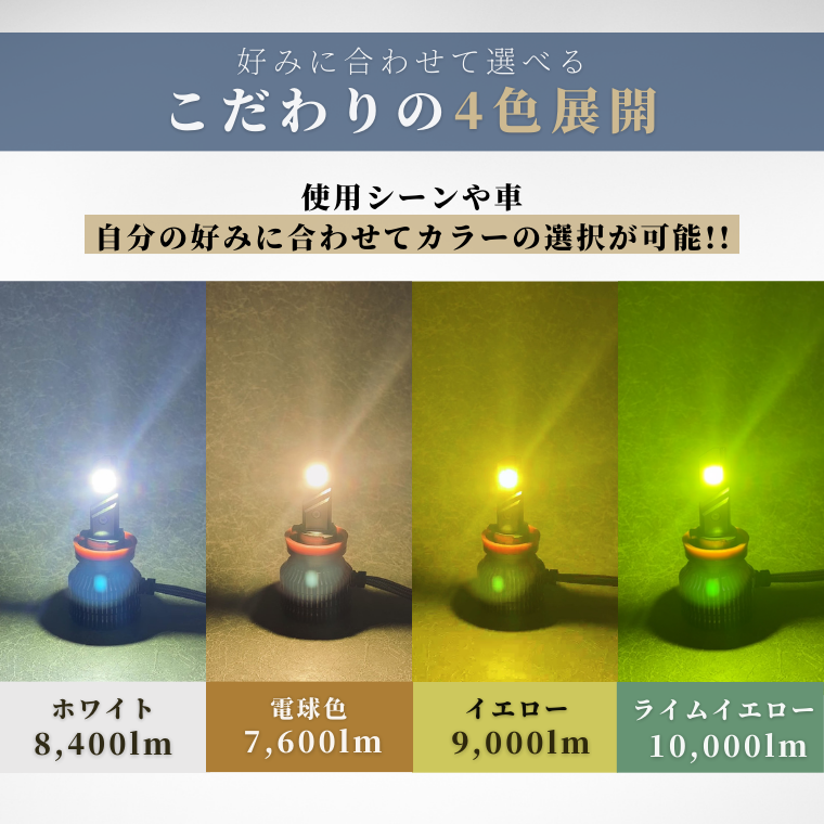 純正LED フォグランプ用 ガラスレンズユニット＋レジェンダリーLED セット ホワイト イエロー ライムイエロー 電球色 【タイプB】