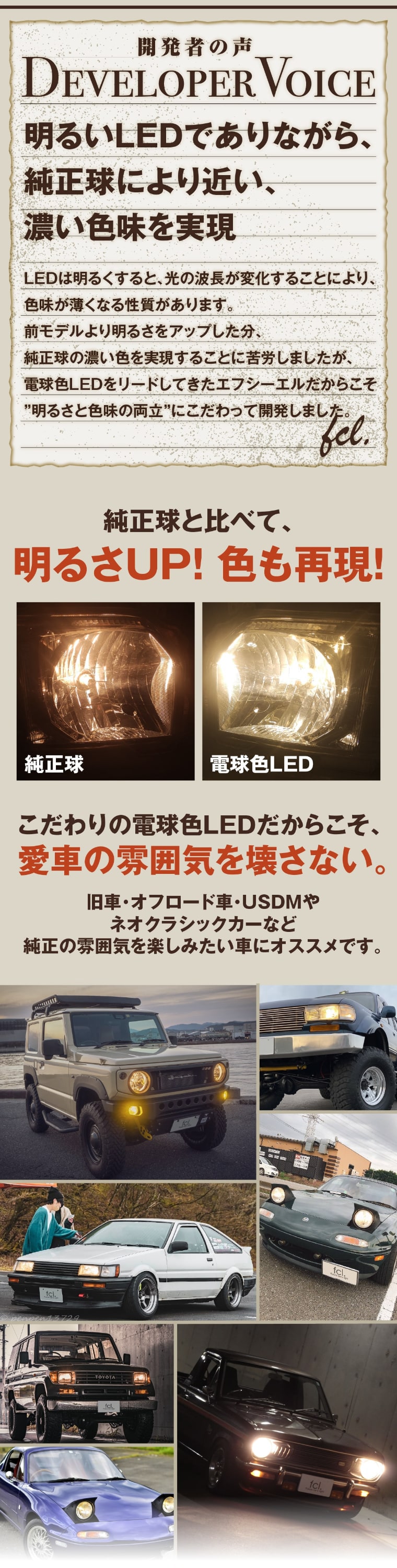 LEDヘッドライト H4 Hi/Lo 電球色 /公式 エフシーエル