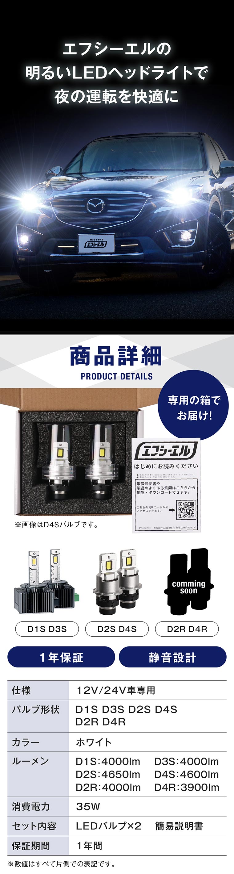 純正HID LEDヘッドライト バルブ LED化キット