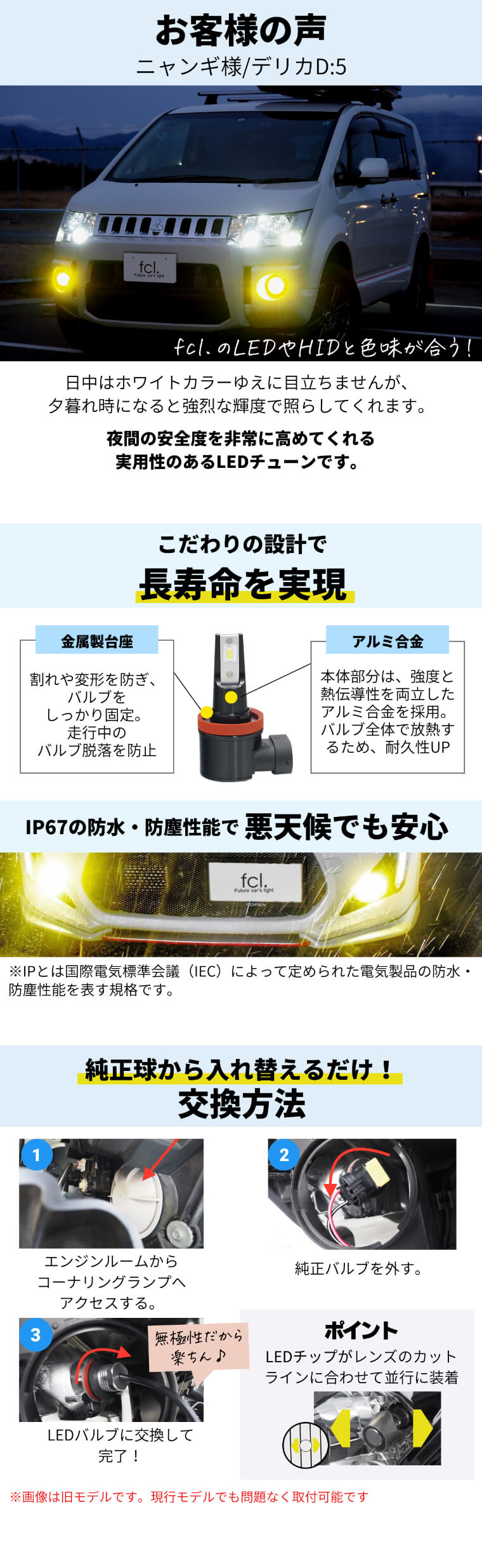 純正球と交換するだけのかんたん取付