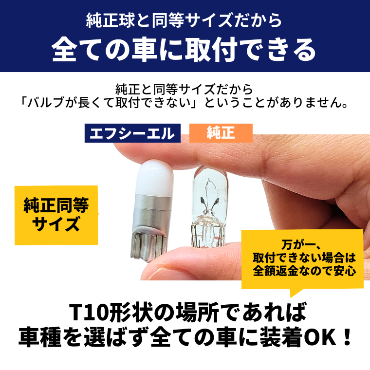 T10 LEDバルブ 超拡散 ウェッジ球 2個セット【公式通販】fcl. 車のLED専門店