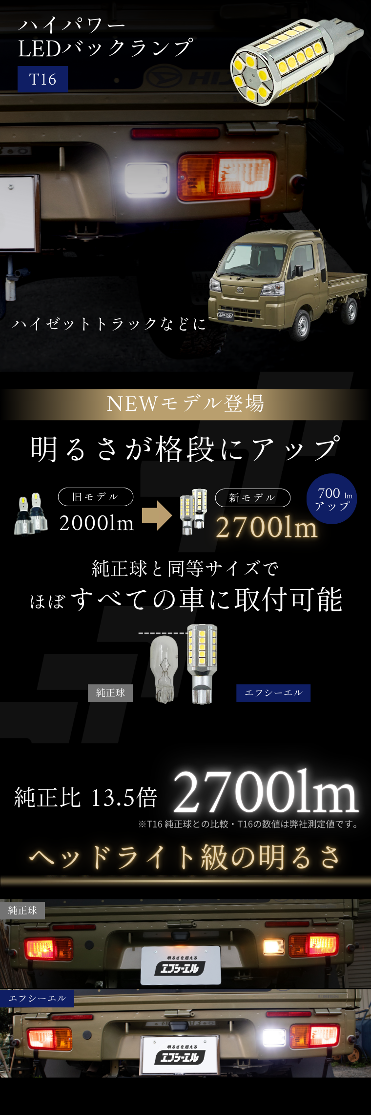 T16 LEDバックランプ ハイゼットトラックなどに