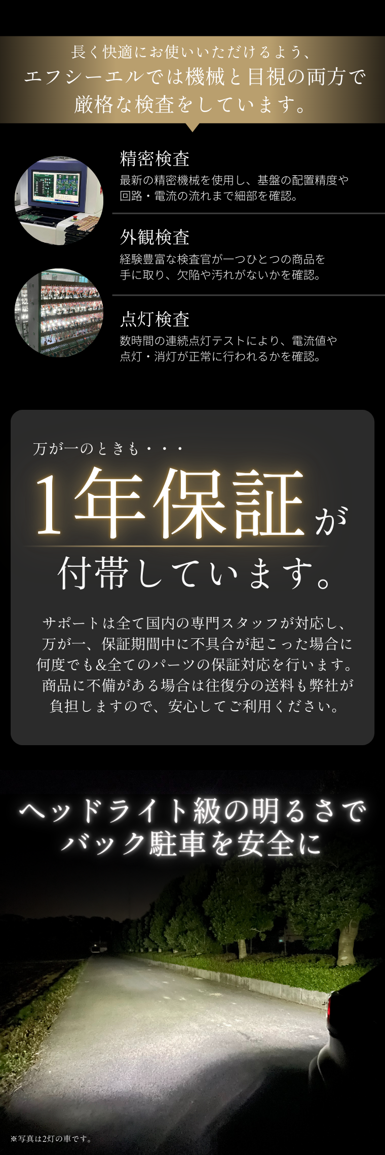 厳格な品質検査 1年保証で安心