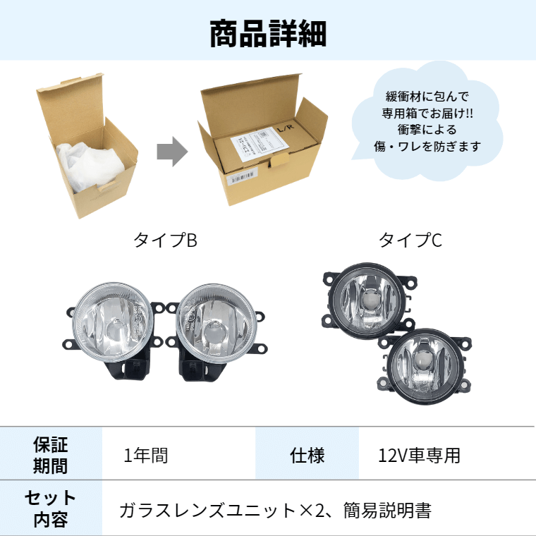 フォグランプ ガラスレンズユニット フォグユニット クリアレンズ 純正