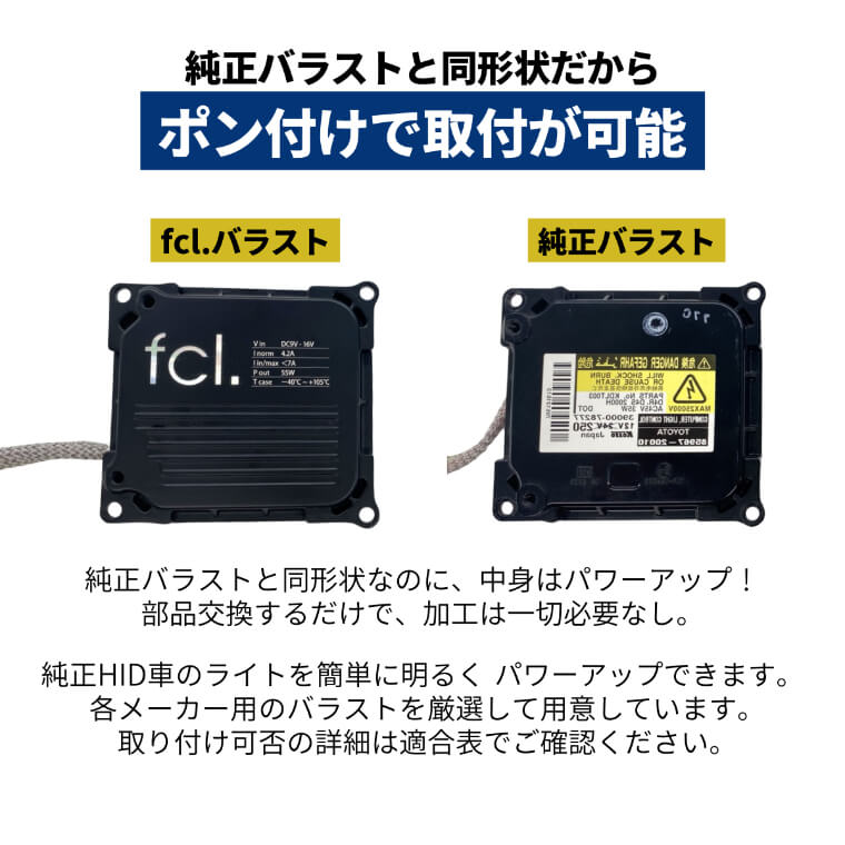 55W化パワーアップHIDキット タイプF ヘッドライト【公式通販】fcl. 車のHID専門店