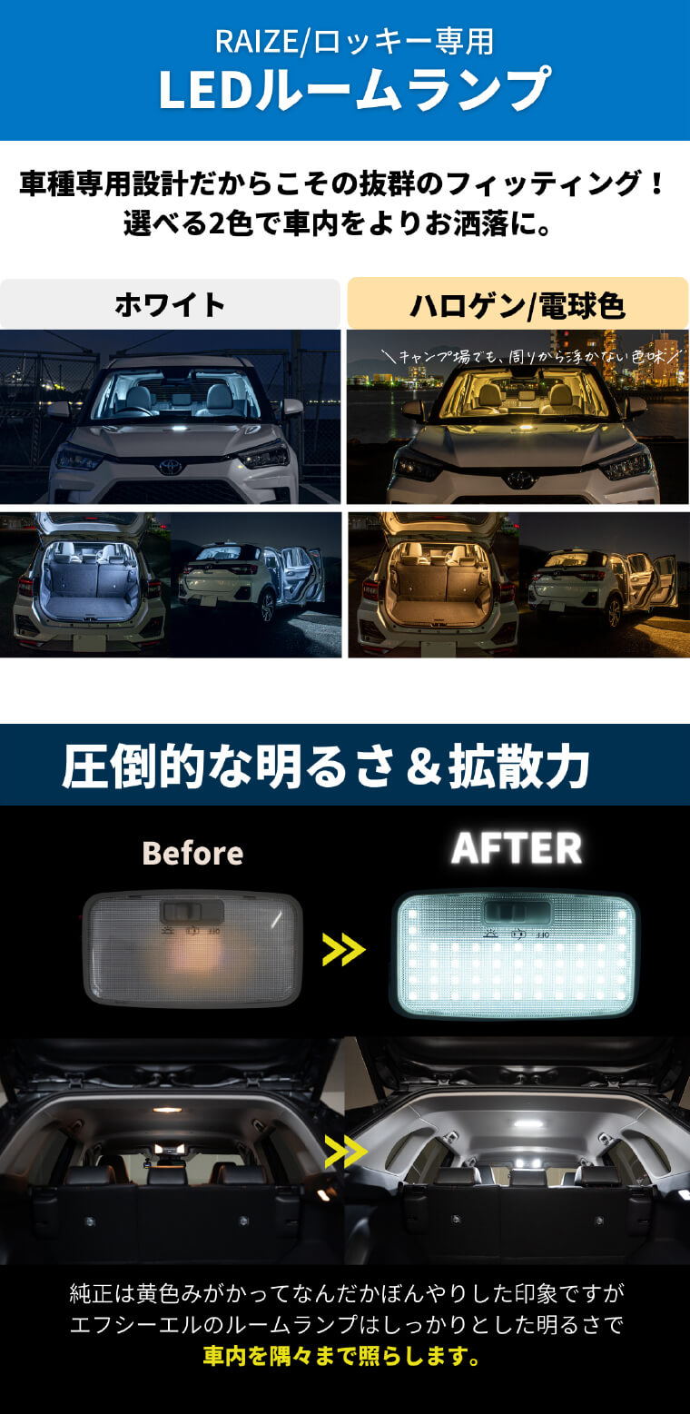 ライズ RAIZE/ロッキー LED化4点セット【公式通販】fcl. 車のLED専門店