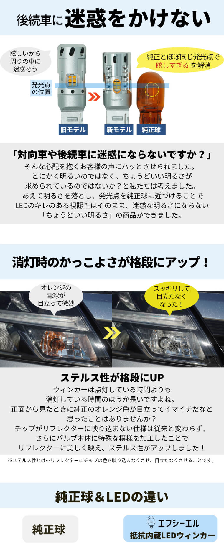 抵抗内蔵LEDバルブ S25ピン角違い150度 LEDウインカー【公式通販】fcl. 車のLED専門店