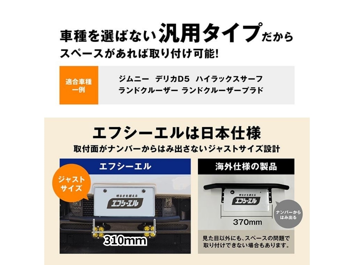 ナンバーステー パイプバンパー オフロードカスタム 汎用タイプ