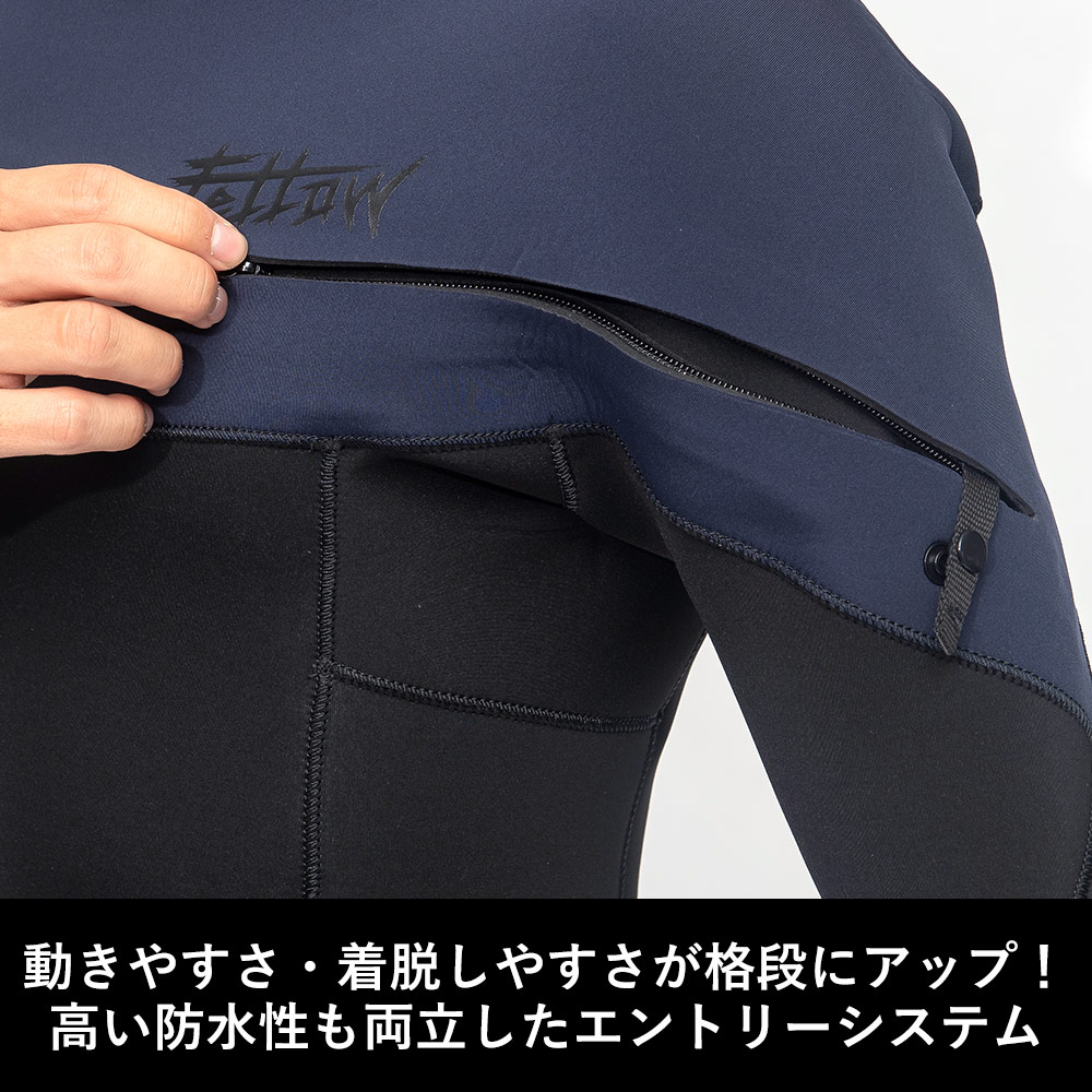 FELLOW メンズ ロングチェストジップ フルスーツ 3mm M～XXL 全2