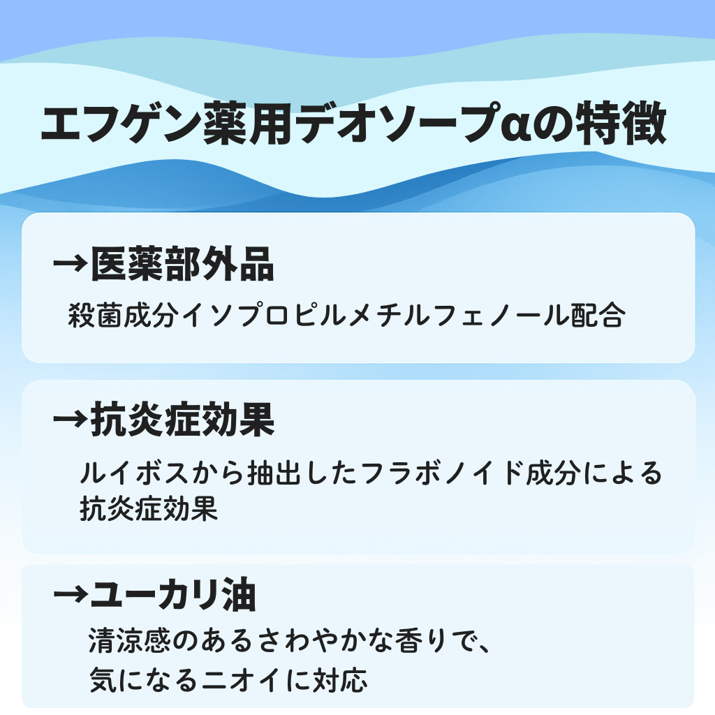 エフゲン薬用デオソープαの特徴