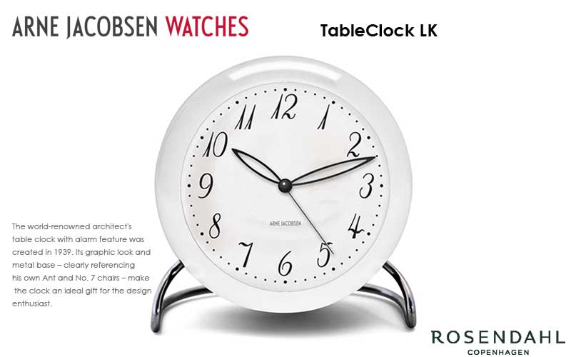 アルネヤコブセン・テーブルクロック,置き時計,ローゼンダール コペンハーゲン,北欧雑貨,北欧インテリア北欧ギフト